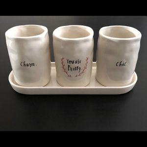 Rae Dunn Charm You Are‎ Pretty Makeup Brush Holder